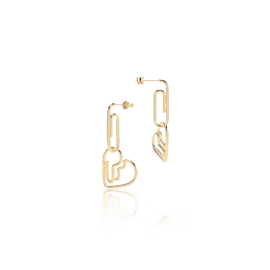 Aretes PAPER CLIP + BROKEN HEART