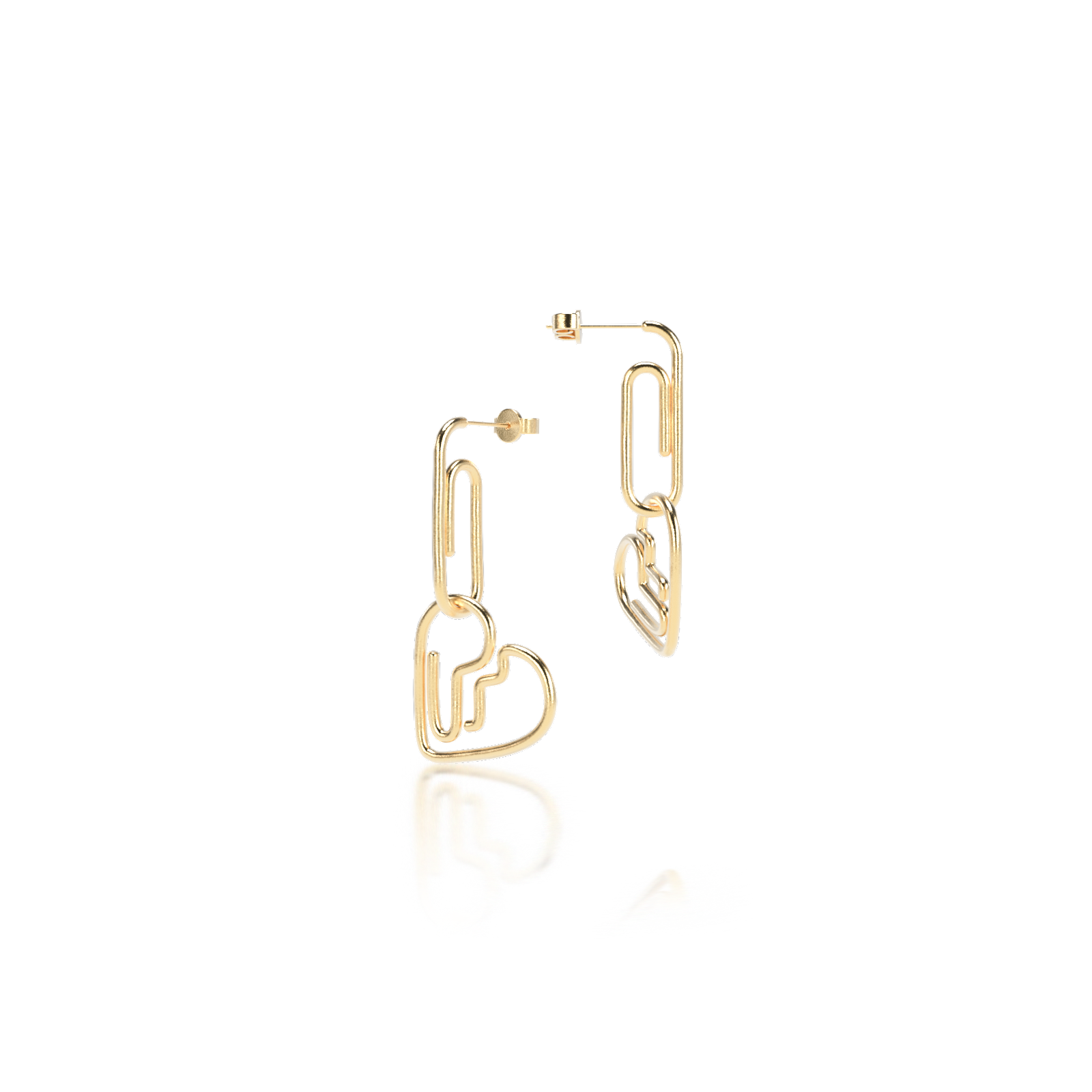 Aretes PAPER CLIP + BROKEN HEART