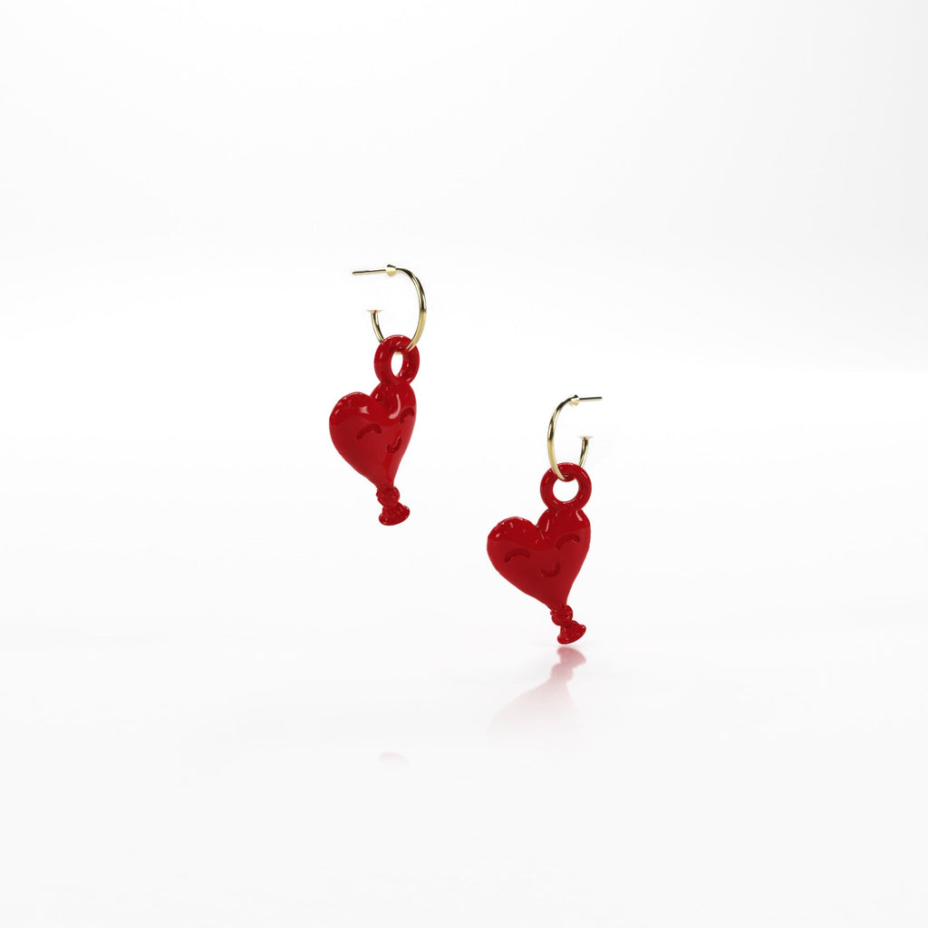 Fun hearts/hurts Balloon charm earrings