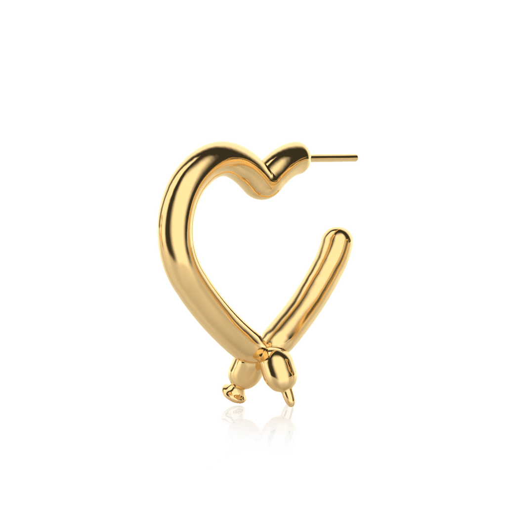 Aretes Latex balloon corazón globo earring dorados 1
