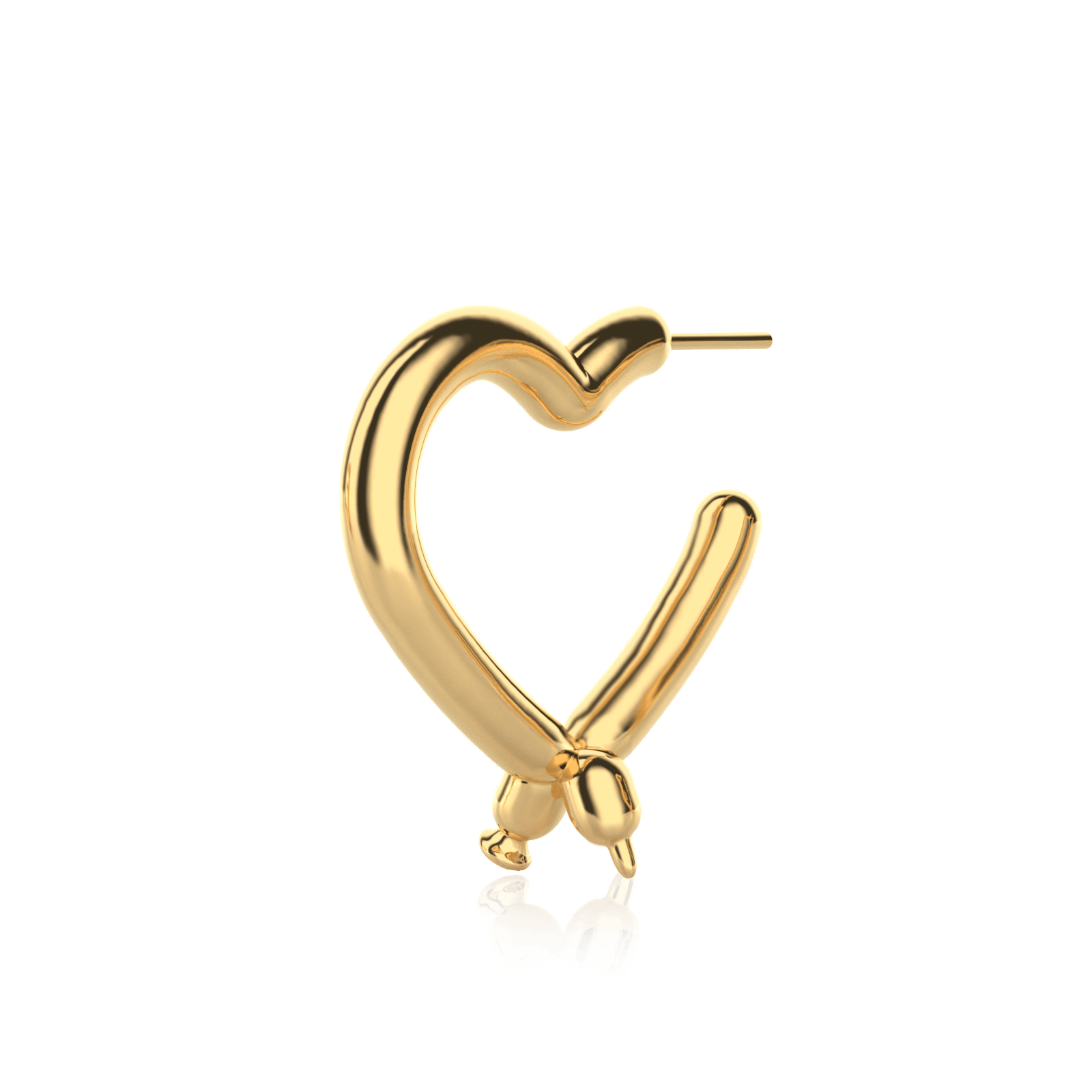 Aretes Latex balloon corazón globo earring dorados 1