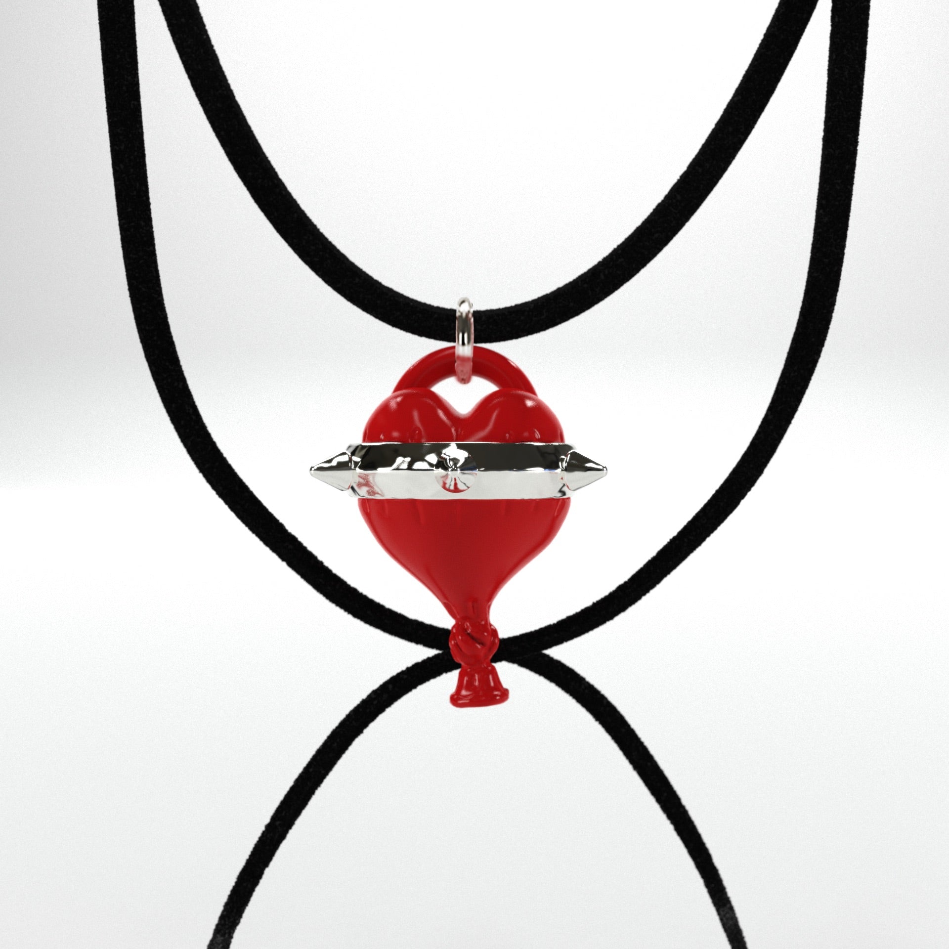 Fun hearts balloon necklace PLATA 925