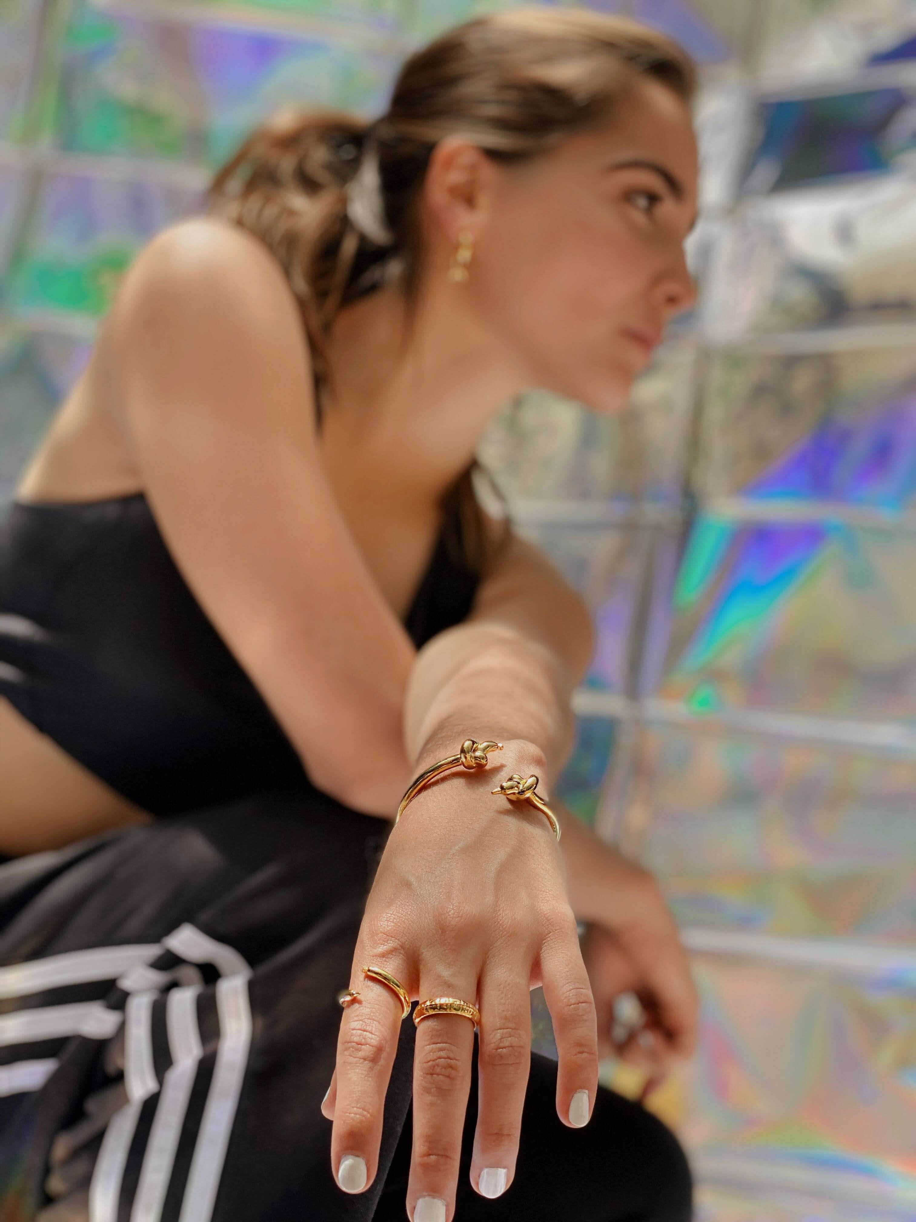 Brazalete Latex balloon dorado