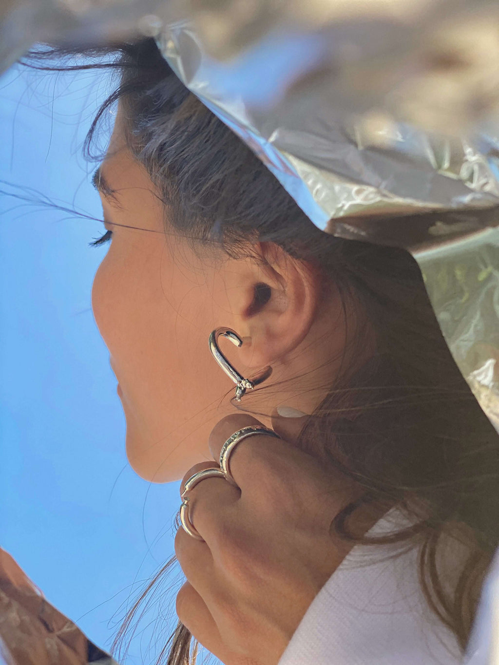 Aretes Latex balloon corazón Plata 925