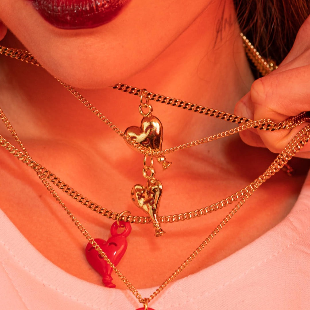 Fun hearts/hurt balloon necklace