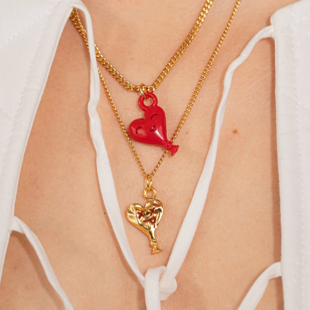 Fun hearts/hurt balloon necklace