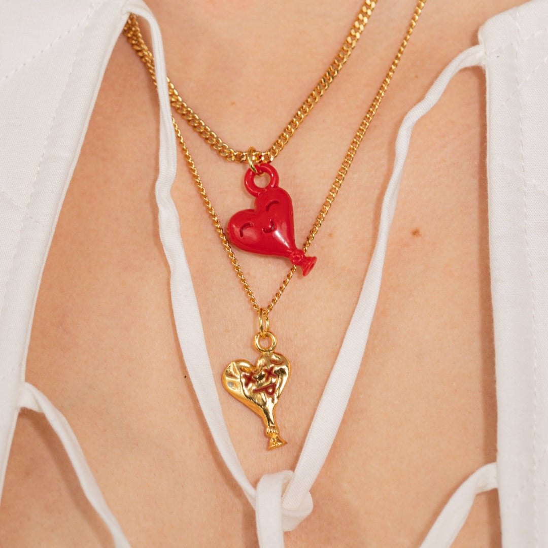 Fun hearts/hurt balloon necklace