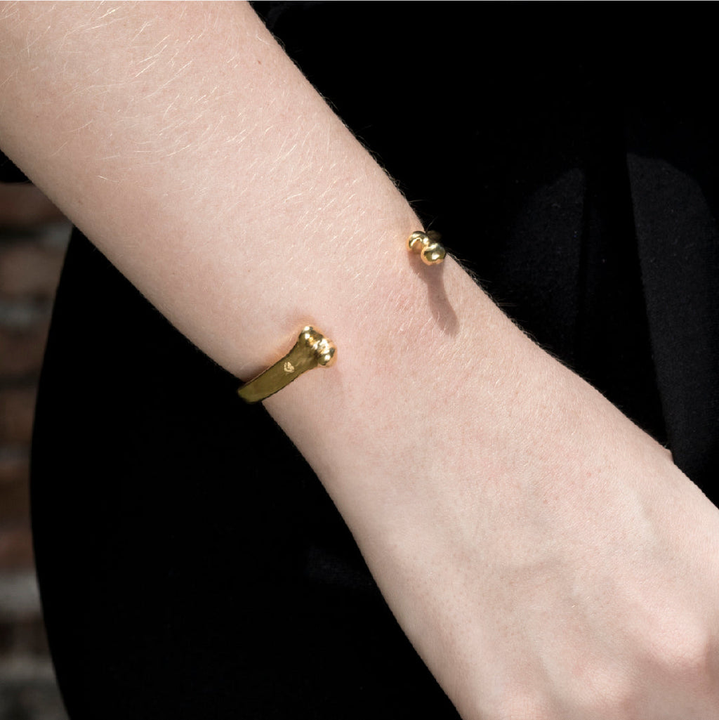 brazalete hueso dorado- golden bone cuff 2