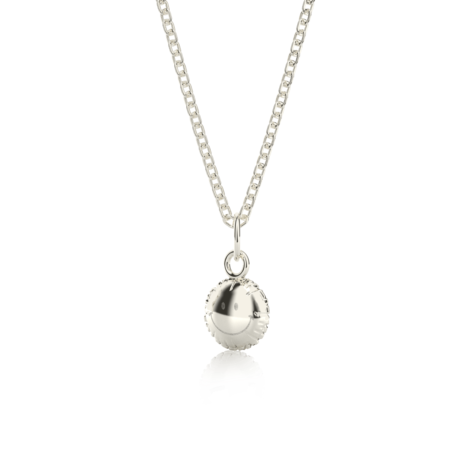 Collar charm foil balloon Happy face Plata 925