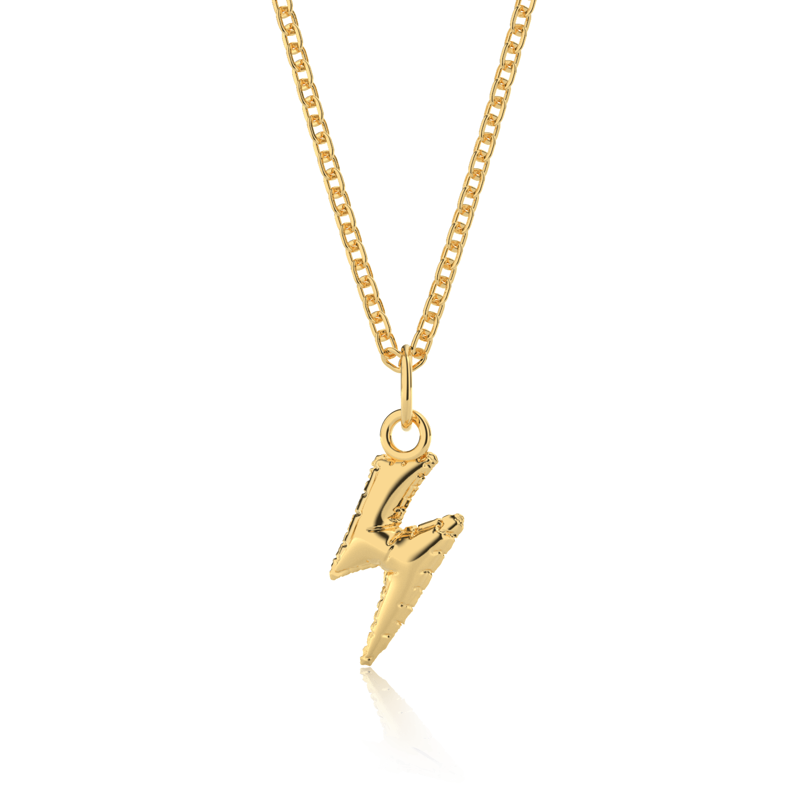 Collar charm foil balloon rayo dorado
