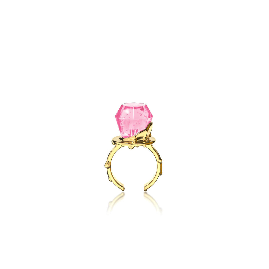 FUN GEM RING Raspberry pink