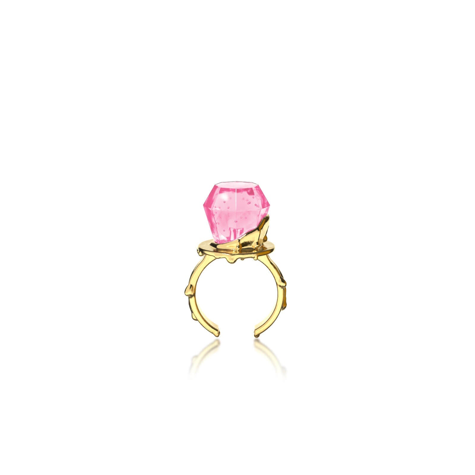 FUN GEM RING Raspberry pink